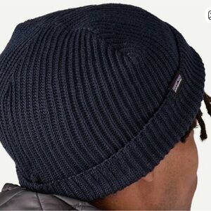 Patagonia Fisherman Beanie Navy Blue Rib Knit Unisex Winter Hat OS